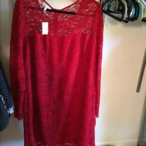Red lace dress